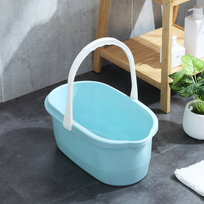 加厚宽口长方形洗拖把桶挤水桶胶棉拖把清洗桶手提平板拖布桶 小号