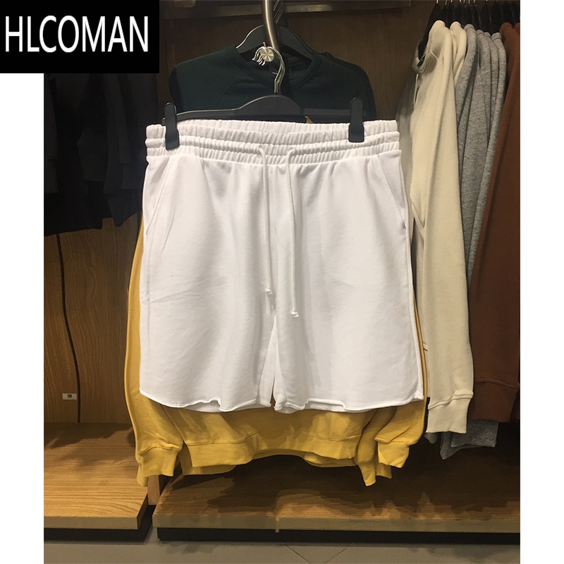 HLCOMANhm twelve男装2025夏新款卷边卫裤休闲五分裤宽松运动短裤