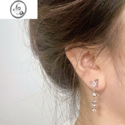 JiMi「日落派对」银河精灵。韩系超仙气质精致小蝴蝶耳钉女月光石小众