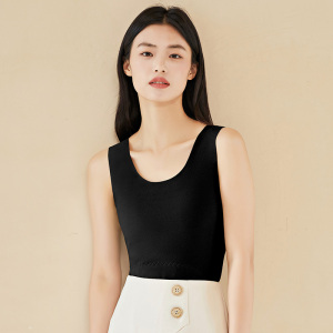 南极人德绒女士无痕保暖背心内搭打底衫内穿加绒发热内衣冬季女款