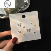 JiMiS925银针超仙蝴蝶耳钉套装女简约小巧精致耳骨夹2022年新款潮耳环