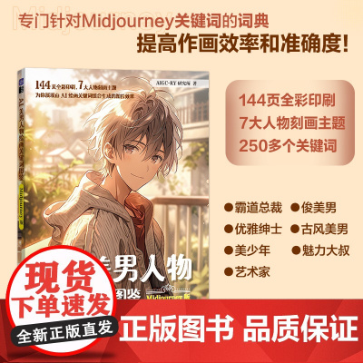 AI美男人物绘画关键词图鉴 Midjourney版 ai绘图二次元漫画人物AI绘画教程mj关键词图鉴AIGC图片创作