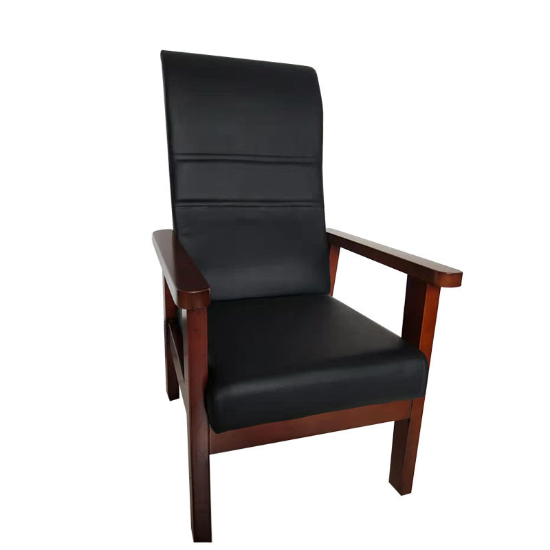 广亿隆实木办公椅皮质椅中式会议椅四脚扶手椅
