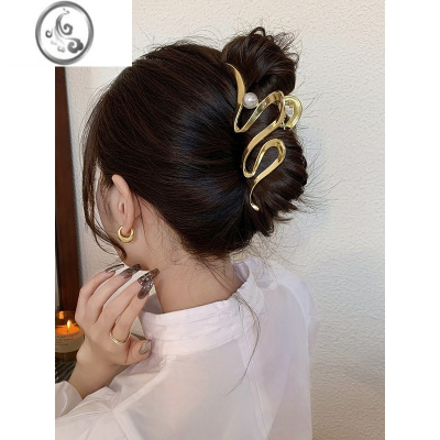 JiMi冷淡风抓夹ins发夹女后脑勺鲨鱼发卡2023新款盘发发抓大号高级感