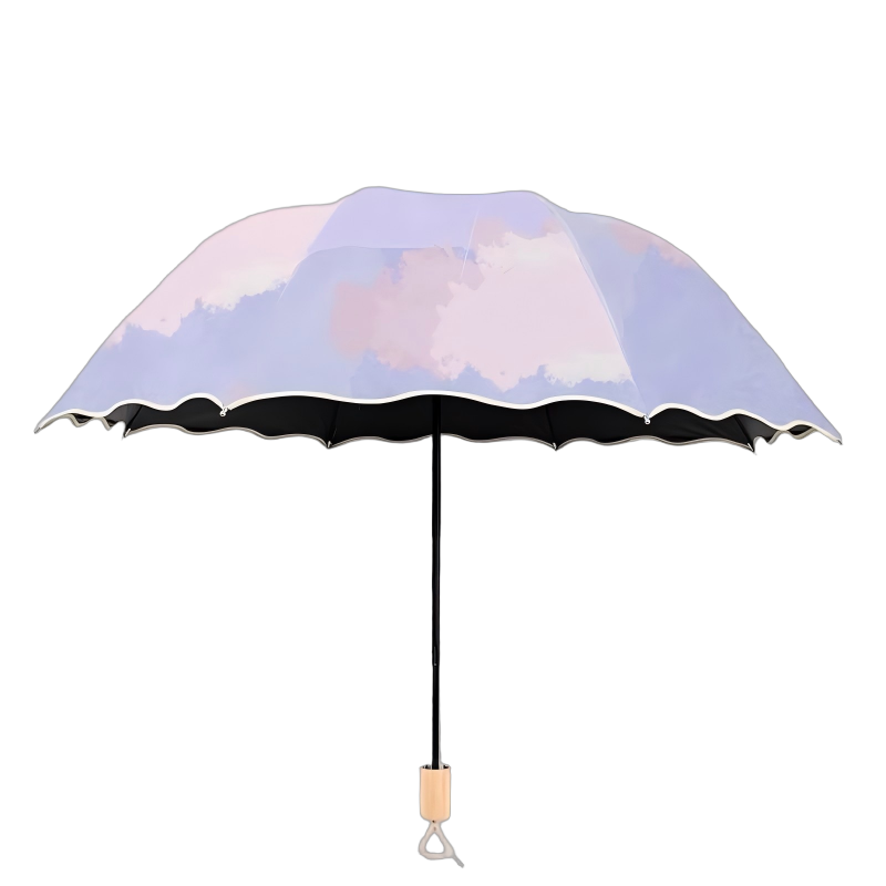 六羊纺 雨伞女折叠晴雨两用防晒防紫外线遮阳伞公主风结实抗风 个