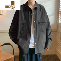 YANXU长袖衬衫男士宽松潮牌上衣男款感美式复古工装休闲外套