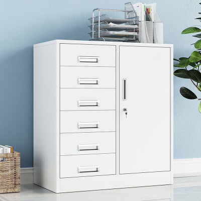 域赢矮柜钢制储物柜铁皮柜文件柜财务办公柜资料柜档案柜偏六斗