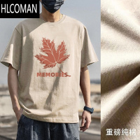 HLCOMANins潮牌日系港风复古高街短袖t恤男夏装宽松潮流帅气美式