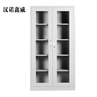 汉诺鑫威钢制文件柜资料柜档案柜财务凭证柜带锁储物柜铁皮柜书柜通玻对开门文件柜