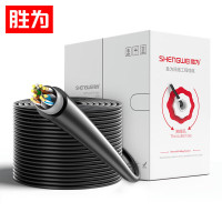 胜为(shengwei) LCO-6100 六类室外非屏蔽网线 室外防水抗晒耐寒 十字骨架千兆网络线缆 100米/箱