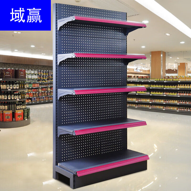 域赢超市货架便利店药店组合连体货架双面加厚款主架5层 900*900*1950