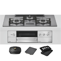 日本代购林内DELICIA75(电源版 带深烤盘 )燃气灶嵌入式天然气RHS72W38M15VCSTW毛绒银24年新款