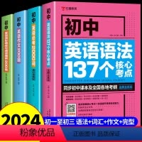 [4册]语法考点+2000词+作文+完形填空 初中通用 [正版]全套2册 新版初中英语语法137个核心考点+必考词200
