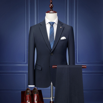 华中铭(HUAZHONGMING)男士西服套装男新郎结婚礼服韩版修身伴郎服西装青年帅气商务休闲职业正装上班工作服