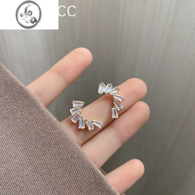 JiMis925银针独特水晶耳钉2022年新款潮小众设计感高级网红耳环女夏季