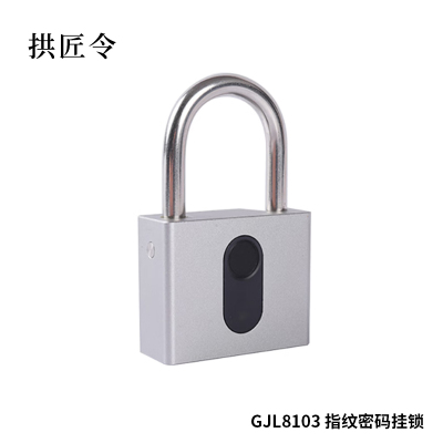 拱匠令 GJL8103 指纹密码挂锁 303不锈钢 60*95*23MM(计价单位:个) 银色