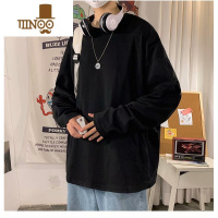 YANXU纯色长袖t恤男款ins港风打底衫潮牌宽松薄款帅气潮流内搭上衣