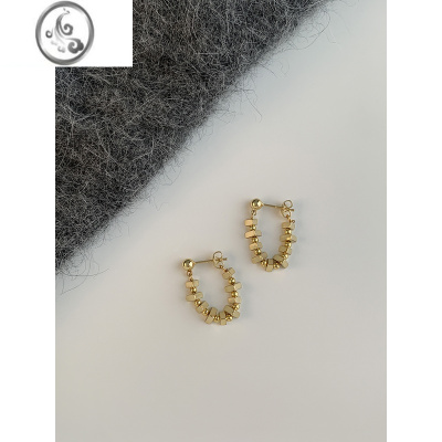 JiMi[迷度]S925银针高级感轻奢碎银子耳钉闪亮耳环女耳饰2023新款