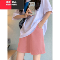 YIBUSHENG短裤女季薄款运动阔腿裤时尚印花中裤透气显瘦休闲通勤五分裤子