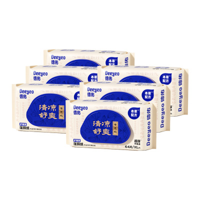 德佑湿厕纸64片*6包清凉舒爽温和擦菌2001DYFP096