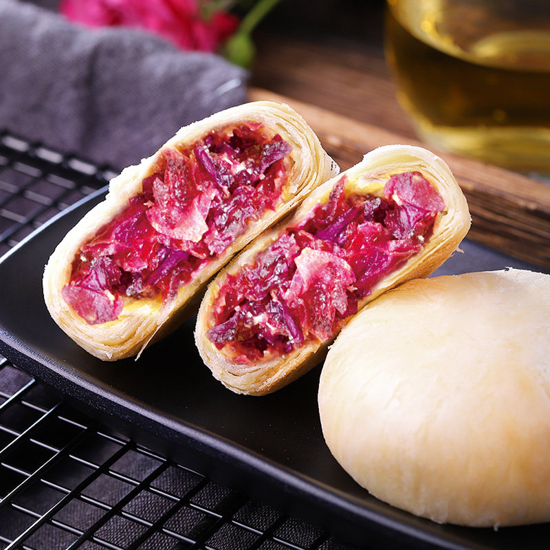 佰味葫芦鲜花饼玫瑰花饼云南特产传统糕点早餐零食小吃休闲食品4枚