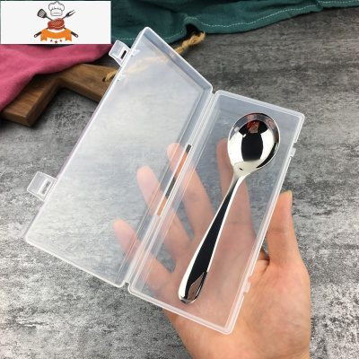 加深304不锈钢勺子长柄家用宝宝儿童喝汤勺圆勺大头小汤匙调羹勺 敬平 PP盒+[0023]小号1支