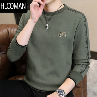 HLCOMAN卫衣男潮牌百搭内搭打底衫2024新款男装长袖t恤上衣服