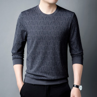 长袖卫衣男圆领春秋新款休闲时尚翻领T恤印花港风男装套头打底衫