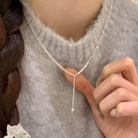 纯银竹节流苏项链高级感轻奢小众Y字锁骨链2025新款日常百搭送女朋友老婆情人节七夕生日礼物