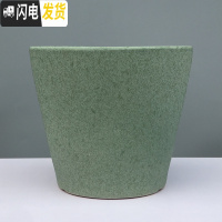 三维工匠素烧粗陶花盆陶瓷大号室内桌面盆栽吊兰多 磨砂绿色(送塑料托盘) 大号直径19.5cm高约17.5花盆容器