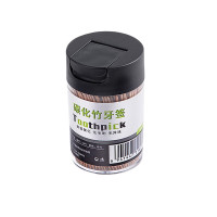 谦星 罐装一次性碳化竹制牙签 500/ 盒 单位:盒