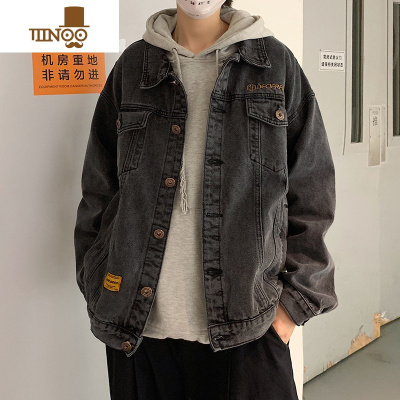 YANXU冬季复古牛仔外套男士韩版潮流宽松夹克衫男生休闲帅气工装外衣服牛仔服男