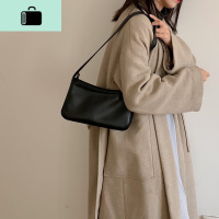 中古包包女韩版新款ins复古百搭单肩腋下包法棍包单肩包手提包包NEW LAKE 黑色女士单肩包