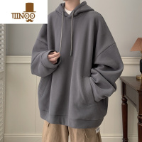 YANXU纯色插袋设计感连帽卫衣男款新款oversize情侣宽松套头衣服