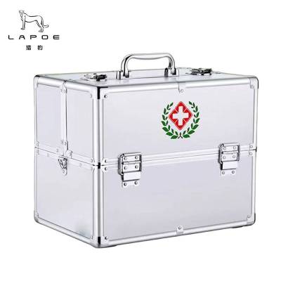 猎豹 铝合金医药箱收纳箱(空箱) 双开三层18寸/个