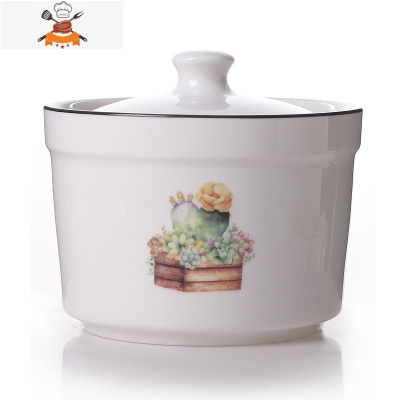 陶瓷炖盅碗有盖隔水燕窝汤蒸鸡蛋盅酸奶小碗家用中式白色 敬平