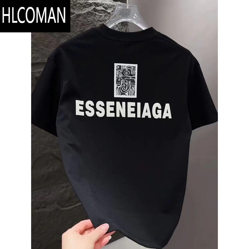 HLCOMAN2025夏季简约百搭字母印花T恤男时尚短袖男韩版上衣
