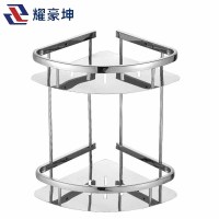 耀豪坤304不锈钢浴室架 置物架 壁挂转角架 双层(304不锈钢)/个