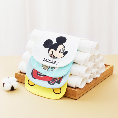 迪士尼(DISNEY)婴幼儿童纯棉吸汗巾宝宝4层纱布垫背巾棉柔软吸湿透气隔汗巾5条装