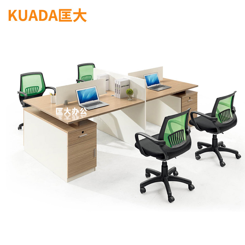 匡大板式办公桌组合职员桌四人位屏风位桌2.4米4人位屏风桌