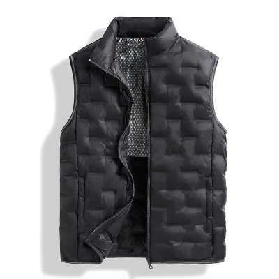 男士立领羽绒马甲冬季新款青年休闲简约舒适保暖马夹立领男装外套