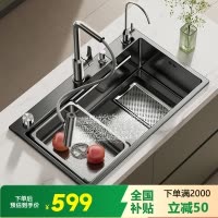 厨房水槽集渣洗菜盆大单槽水槽304不锈钢洗碗槽台下盆加厚1118