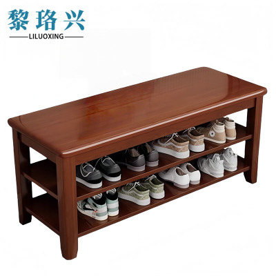 黎珞兴换鞋凳两层胡桃色100cm个