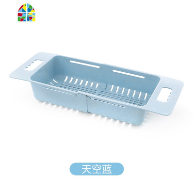 可伸缩洗菜盆家用厨房水洗碗蓝子长方形塑料水果盘淘菜盆 FENGHOU 珍珠白洗菜篮洗菜篮