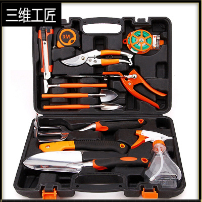德国园林园艺工具家用花园养花种菜盆栽花卉修剪种植种花工具套装三维工匠园艺工具12件套