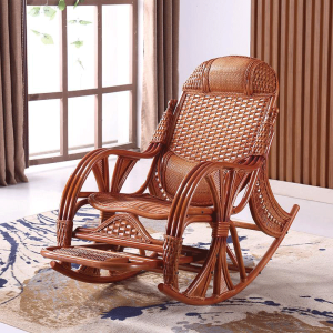绵冠MIANGUAN简约现代摇摇椅午睡椅摇马小院午休椅竹摇椅躺椅逍遥椅藤编竹编简单 藤椅 藤椅