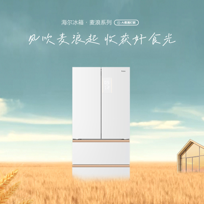 海尔(Haier)风吹麦浪系列512L法式冰箱全空间保鲜超薄零距离嵌入全自动制冰机BCD-512WGHFDBGVSU1
