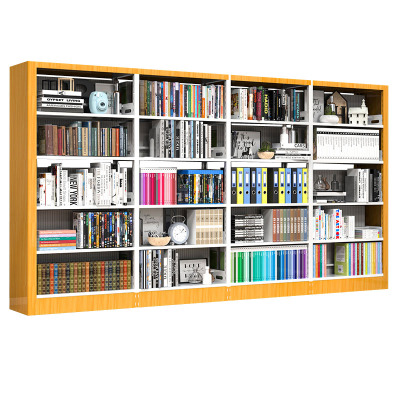 锦北 书架学校图书馆阅览室书籍架落地资料档案架红色黄色 双面一列四