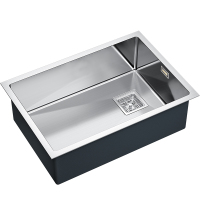 箭牌(ARROW)304不锈钢手工水槽 窄边单槽 洗菜盆台上台下盆套 太空银手工单槽