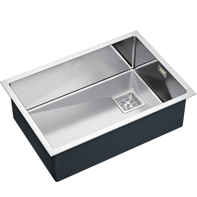 箭牌(ARROW)304不锈钢手工水槽 窄边单槽 洗菜盆台上台下盆套 太空银手工单槽